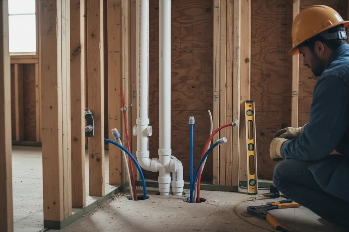 Drain and supply rough-in during Leak Detection in Burbank
