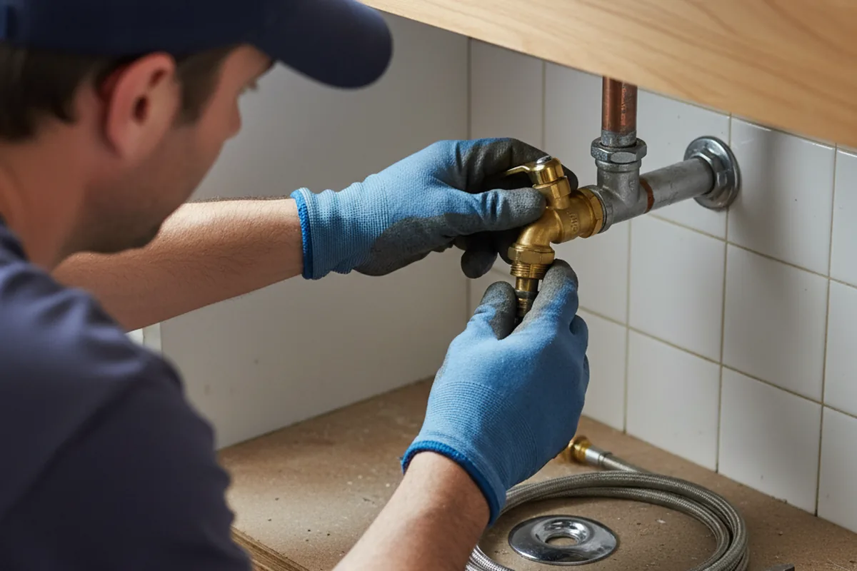 Shutoff valve and fitting work during Well Pump Repair in Burbank